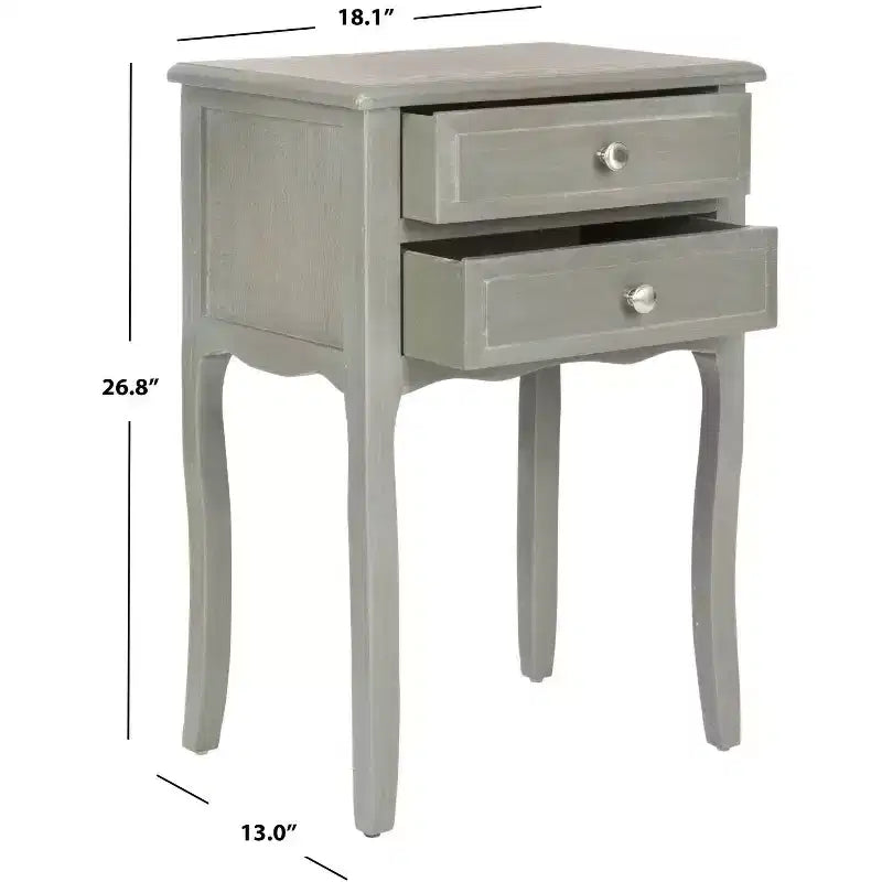 Table de Chevet de Ferme Française | Bouleau Blanc, 2 Tiroirs, Aucun Assemblage
