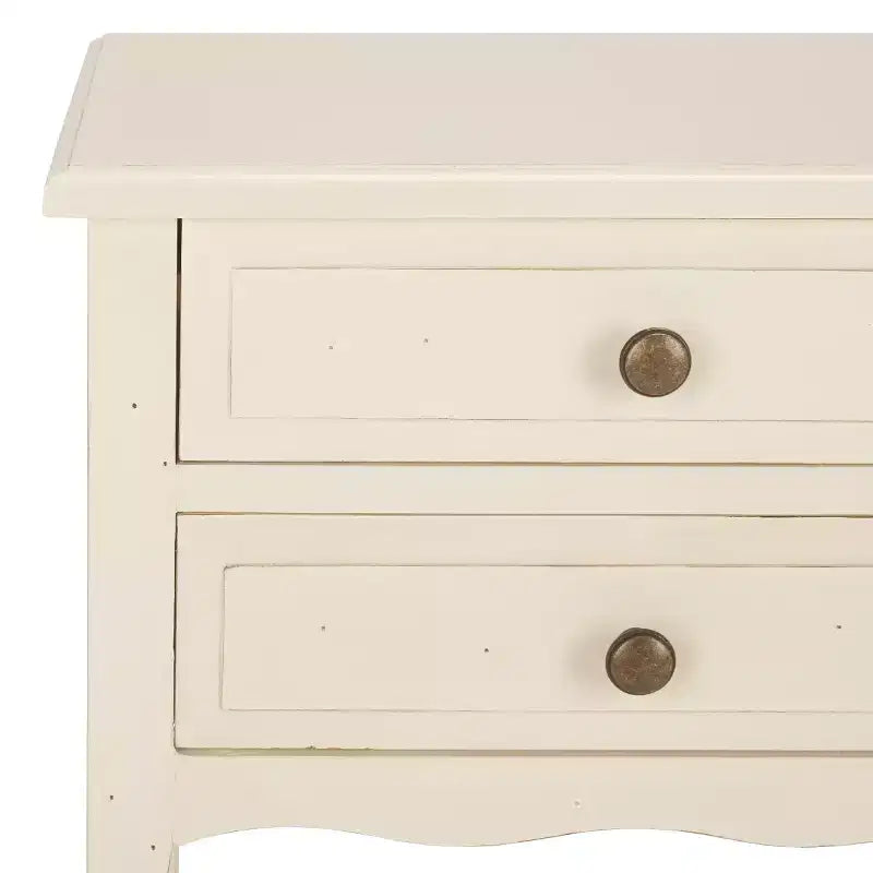 Table de Chevet de Ferme Française | Bouleau Blanc, 2 Tiroirs, Aucun Assemblage