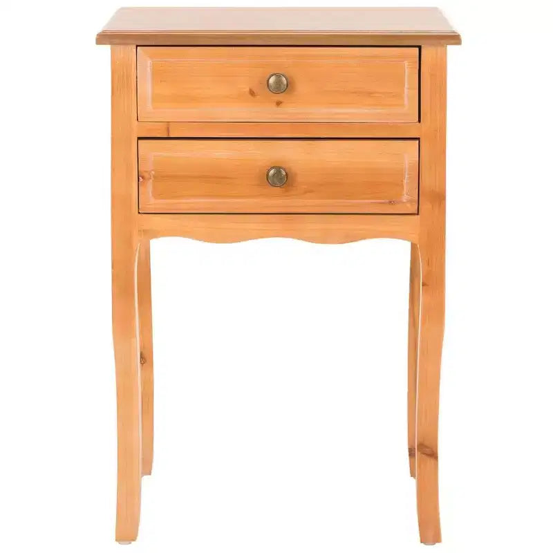 Table de Chevet de Ferme Française | Bouleau Blanc, 2 Tiroirs, Aucun Assemblage