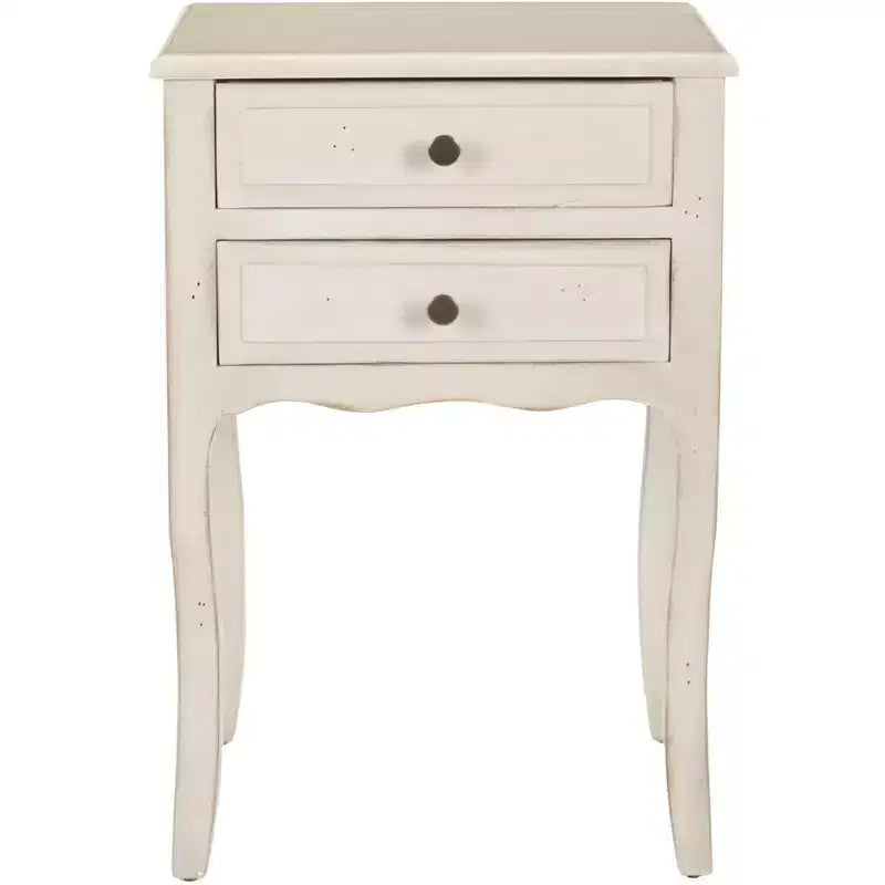 Table de Chevet de Ferme Française | Bouleau Blanc, 2 Tiroirs, Aucun Assemblage