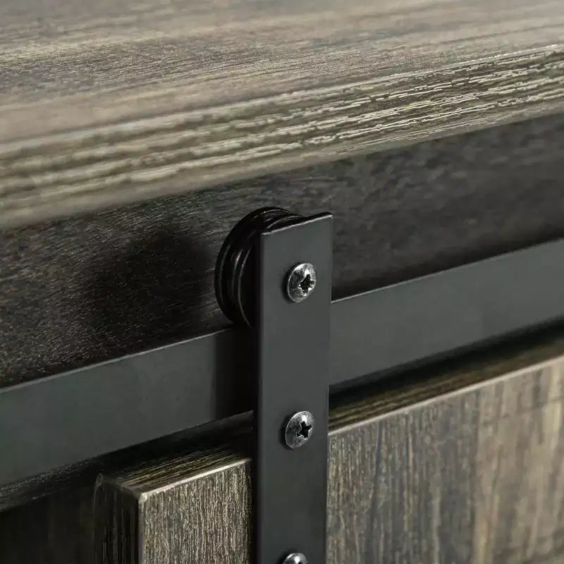 Meuble bas de bar à café de style ferme HOMCOM, buffet de cuisine, meuble de rangement avec porte coulissante de style grange et 3 tiroirs de rangement pour salon