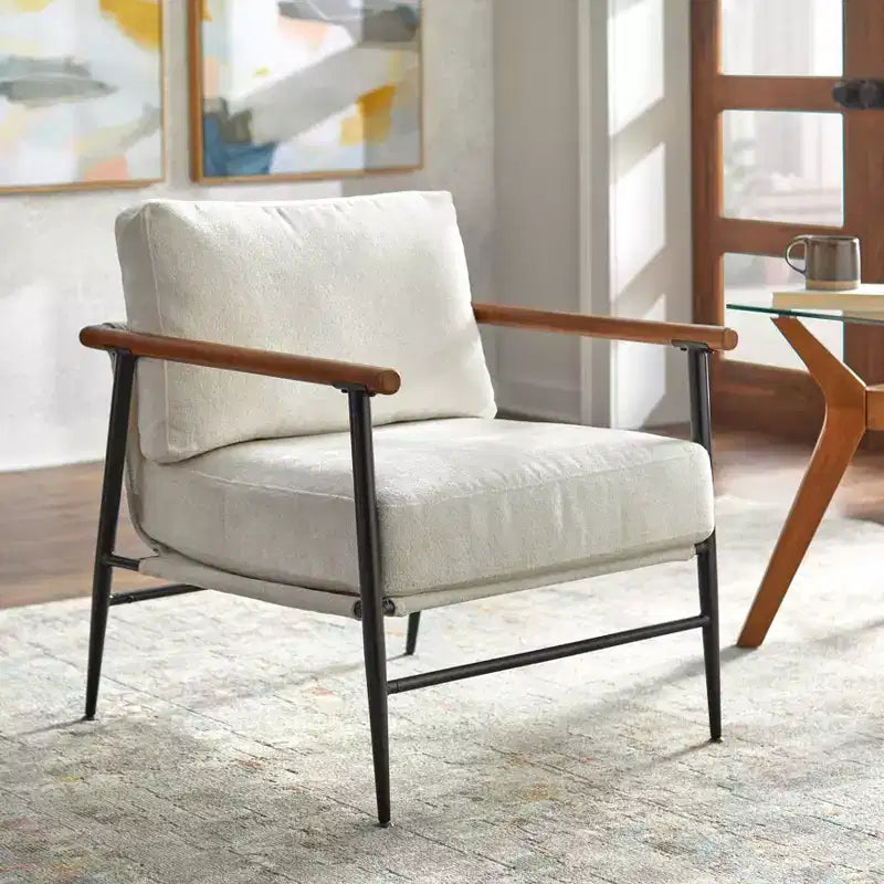 Fauteuil d'appoint moderne du milieu du siècle | Fauteuil rembourré pour salon