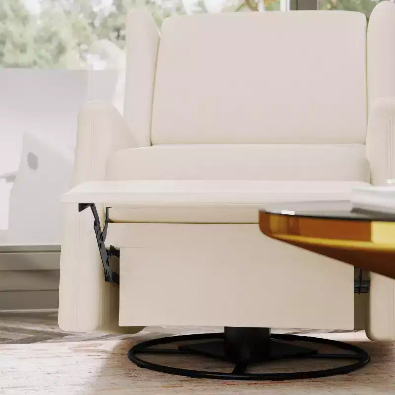 Fauteuil Inclinable Glider Rocker Manuel | Fauteuil à Oreilles Pivotant à 360°