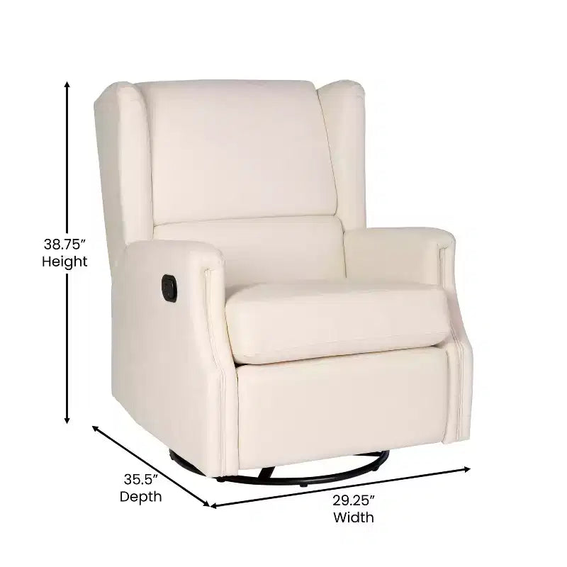Fauteuil Inclinable Glider Rocker Manuel | Fauteuil à Oreilles Pivotant à 360°