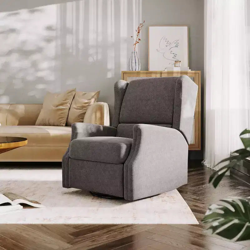 Fauteuil Inclinable Glider Rocker Manuel | Fauteuil à Oreilles Pivotant à 360°