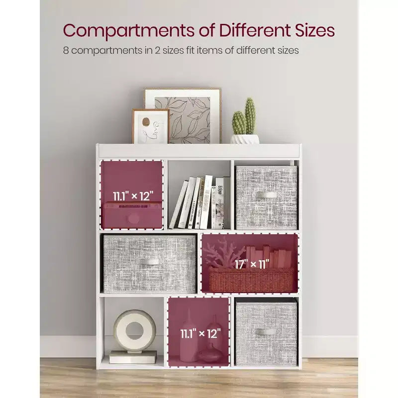 Organisateur de rangement Bibliothèque 8 cubes | Meuble de rangement ouvert