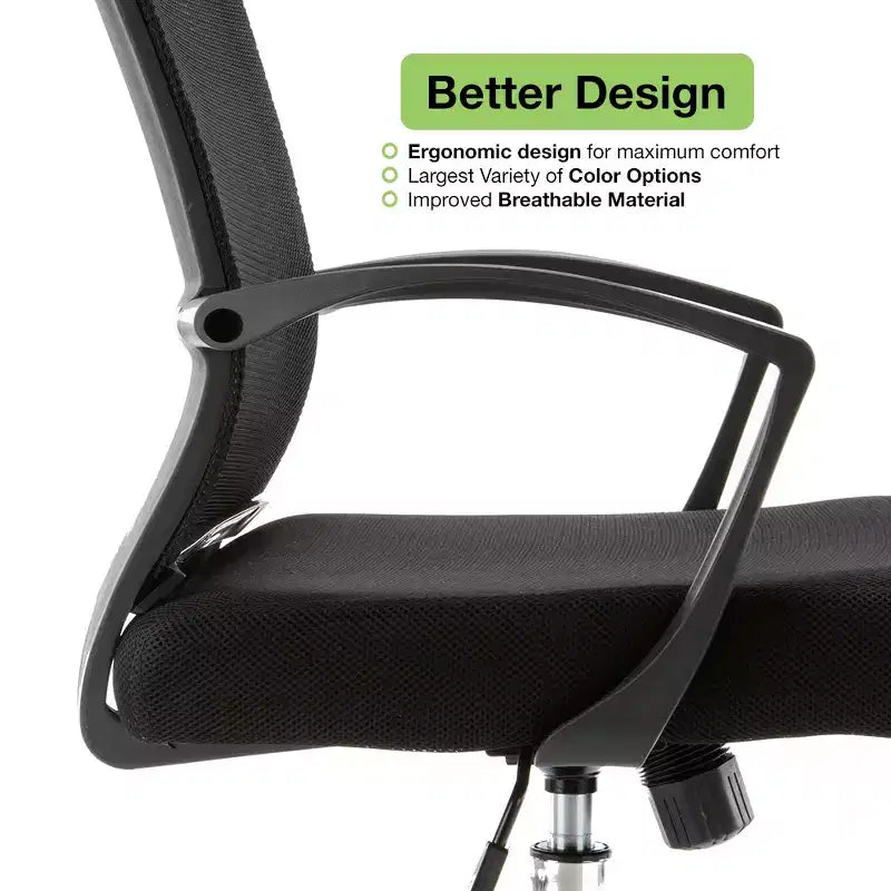 Fauteuil de bureau à dossier mi-haut | Siège ergonomique pour bureau à domicile