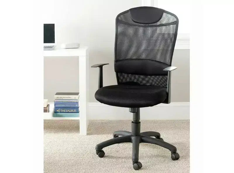Chaise de bureau pivotante réglable en hauteur noire | Chaise de bureau à domicile