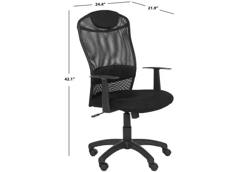 Chaise de bureau pivotante réglable en hauteur noire | Chaise de bureau à domicile