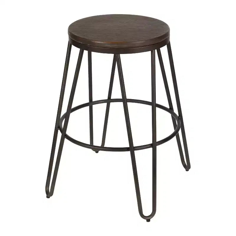 Tabourets de bar bois et métal | Lot de 4