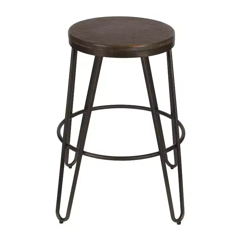 Tabourets de bar bois et métal | Lot de 4
