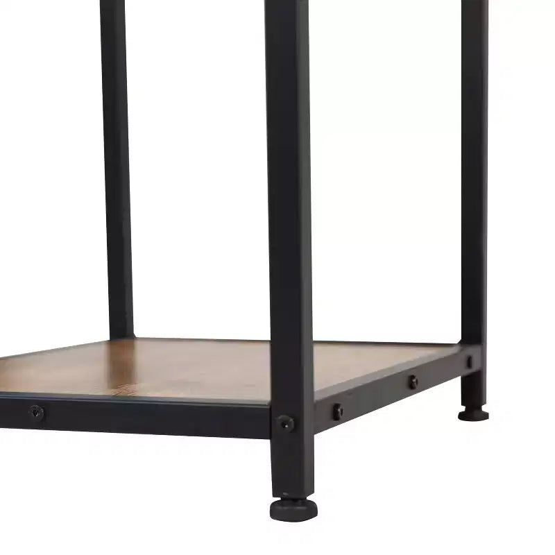 Table de bar et de vin en métal | 2 étagères inclinées, rangement pour bouteilles et verres