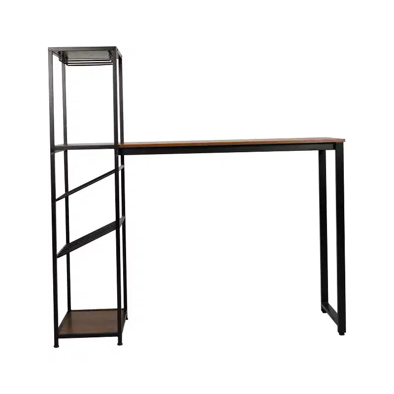 Table de bar et de vin en métal | 2 étagères inclinées, rangement pour bouteilles et verres