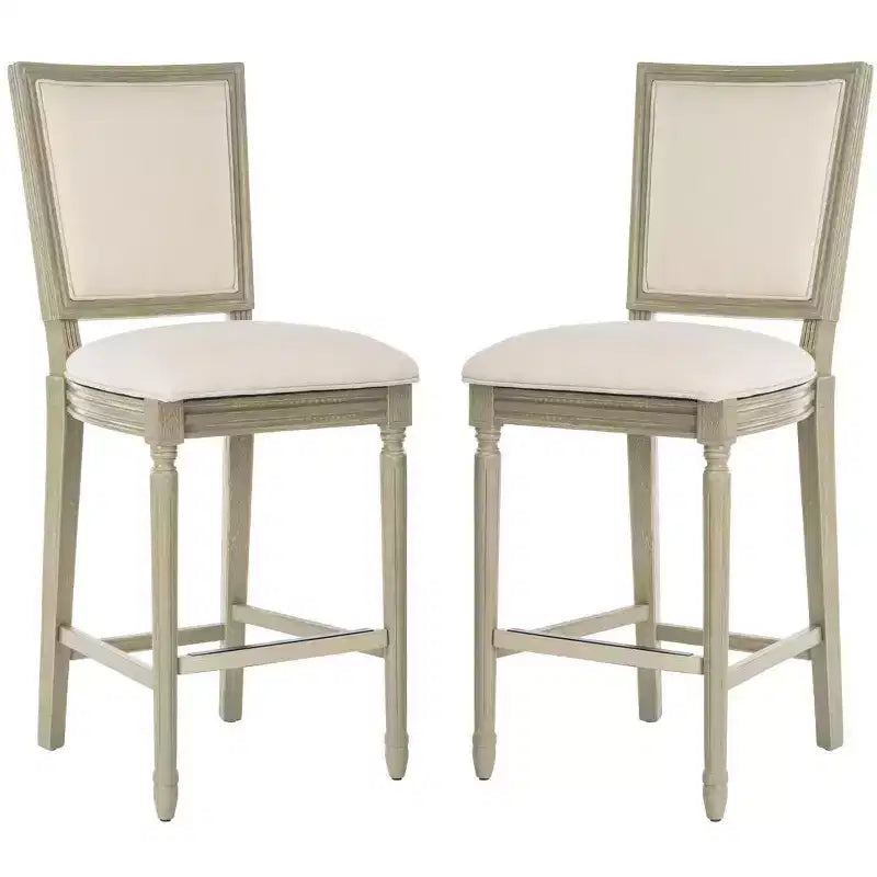 Tabourets de bar rectangulaires (lot de 2) | Sièges hauteur comptoir