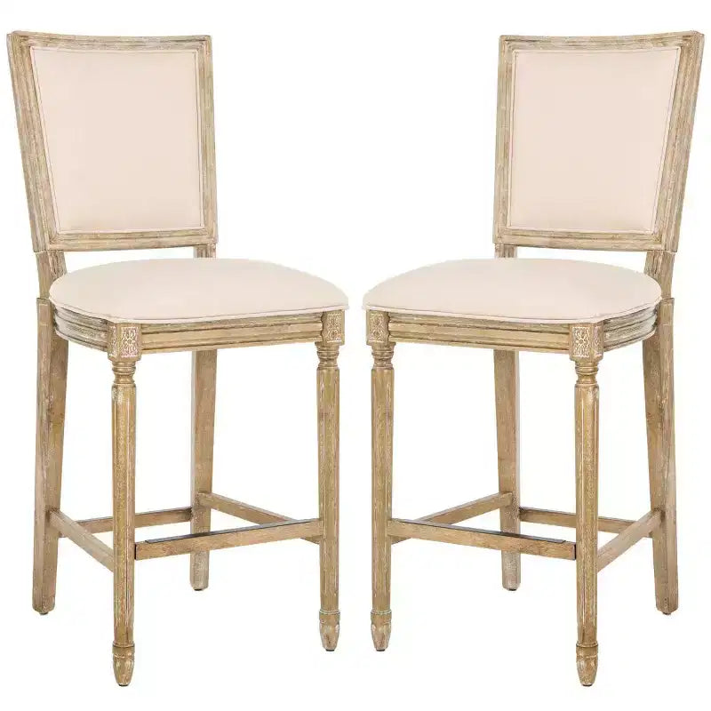 Tabourets de bar rectangulaires (lot de 2) | Sièges hauteur comptoir
