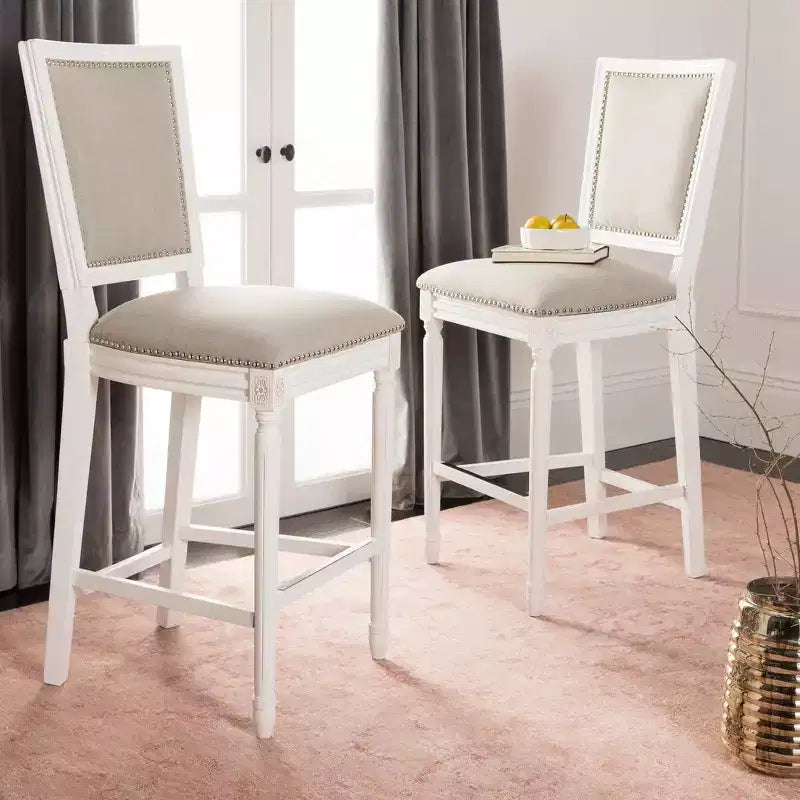 Tabourets de bar rectangulaires (lot de 2) | Sièges hauteur comptoir