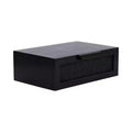 Kate and Laurel Ori Floating Side Table Rattan, 18x13x6, Black
