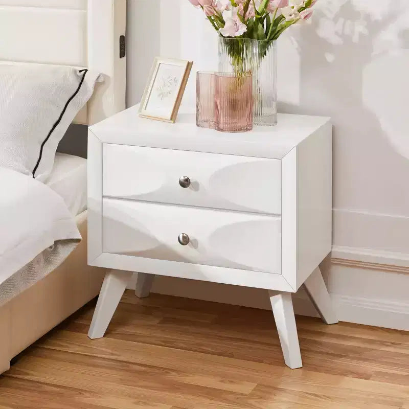 Table de chevet à 2 tiroirs | Style vintage moderne