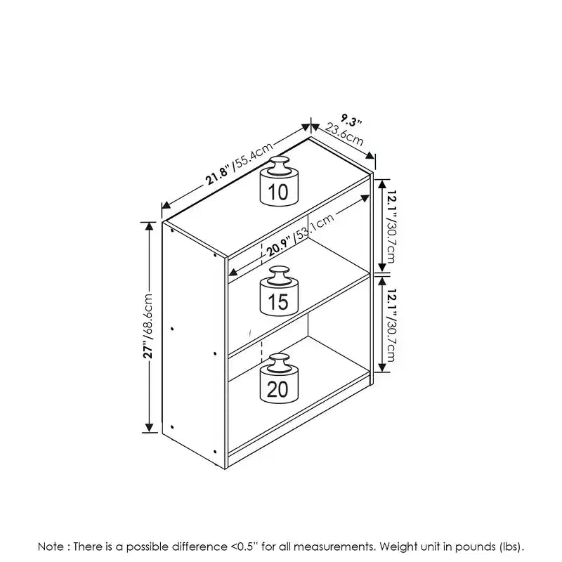 Table de chevet ouverte à 2 niveaux | Rangement latéral pour lit et canapé