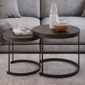 Lavish Home Set of 2 Round Nesting Coffee Table  Modern Industrial Living Room Tables