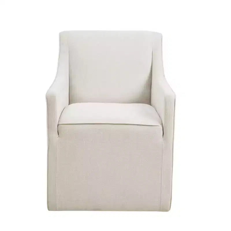 Fauteuil de salle à manger déhoussable avec roulettes | Chaise roulante rembourrée