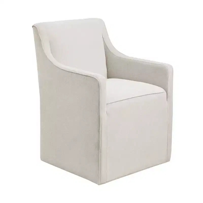 Fauteuil de salle à manger déhoussable avec roulettes | Chaise roulante rembourrée