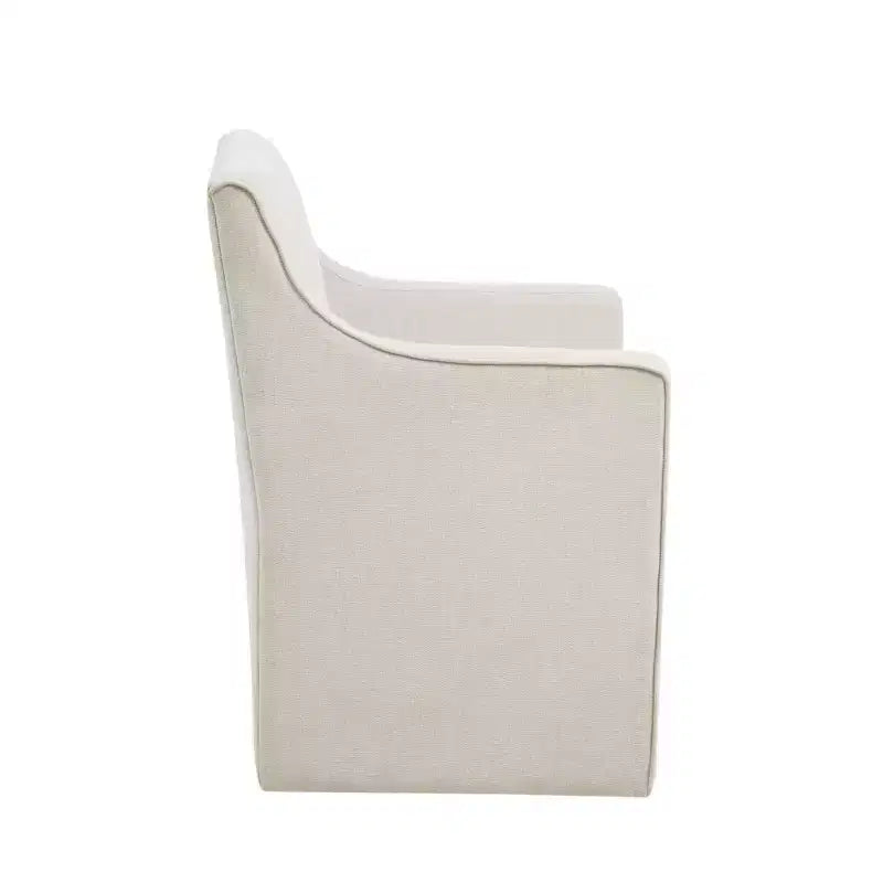 Fauteuil de salle à manger déhoussable avec roulettes | Chaise roulante rembourrée