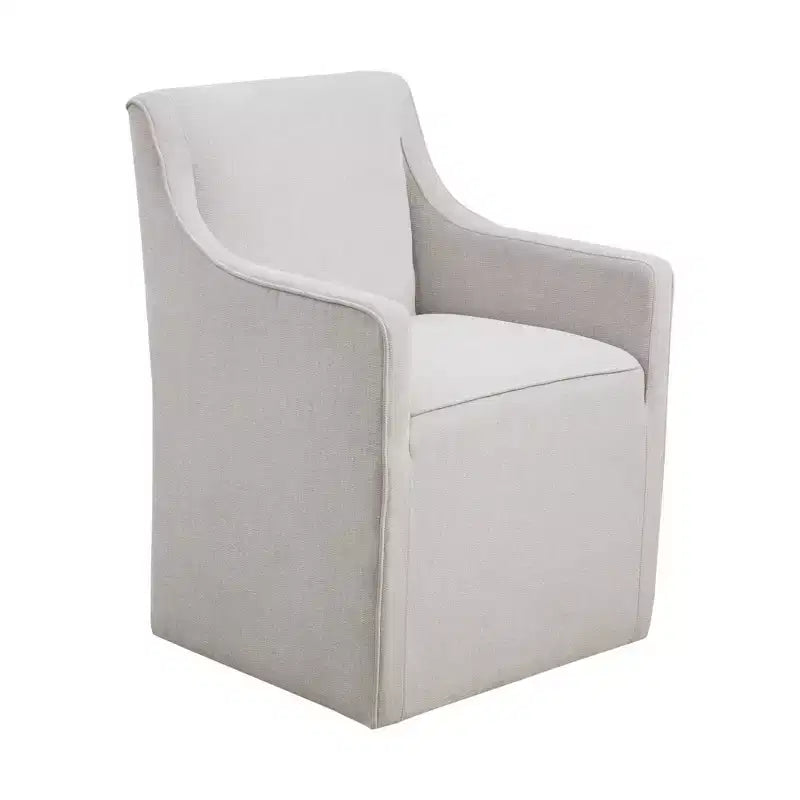 Fauteuil de salle à manger déhoussable avec roulettes | Chaise roulante rembourrée