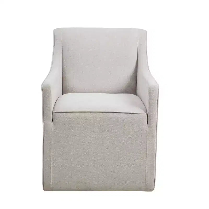 Fauteuil de salle à manger déhoussable avec roulettes | Chaise roulante rembourrée