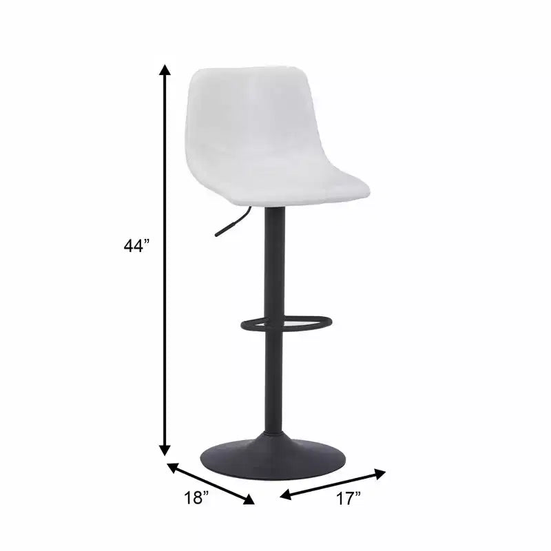 Tabouret de bar réglable en hauteur | Cuir végétalien, Repose-pieds, Îlot de cuisine