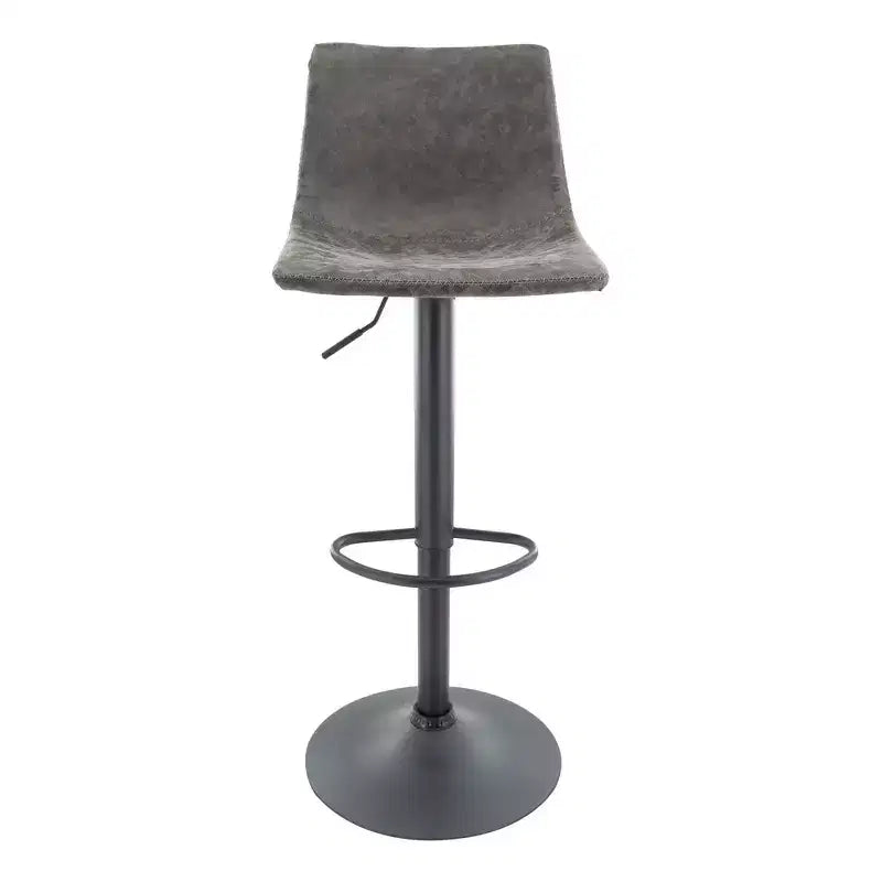 Tabouret de bar réglable en hauteur | Cuir végétalien, Repose-pieds, Îlot de cuisine