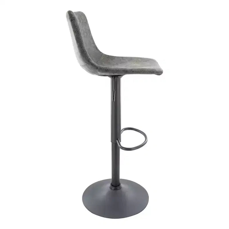 Tabouret de bar réglable en hauteur | Cuir végétalien, Repose-pieds, Îlot de cuisine