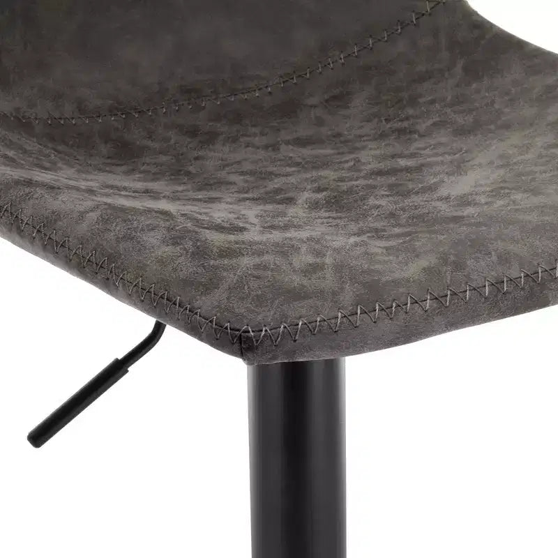 Tabouret de bar réglable en hauteur | Cuir végétalien, Repose-pieds, Îlot de cuisine