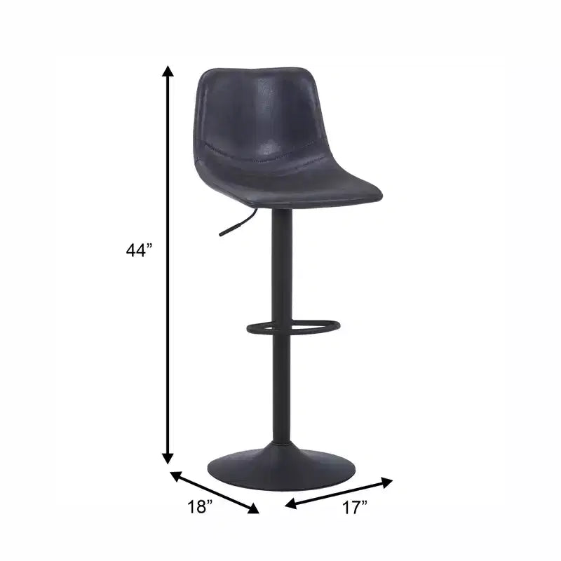 Tabouret de bar réglable en hauteur | Cuir végétalien, Repose-pieds, Îlot de cuisine