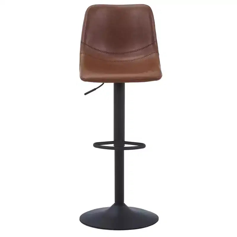 Tabouret de bar réglable en hauteur | Cuir végétalien, Repose-pieds, Îlot de cuisine