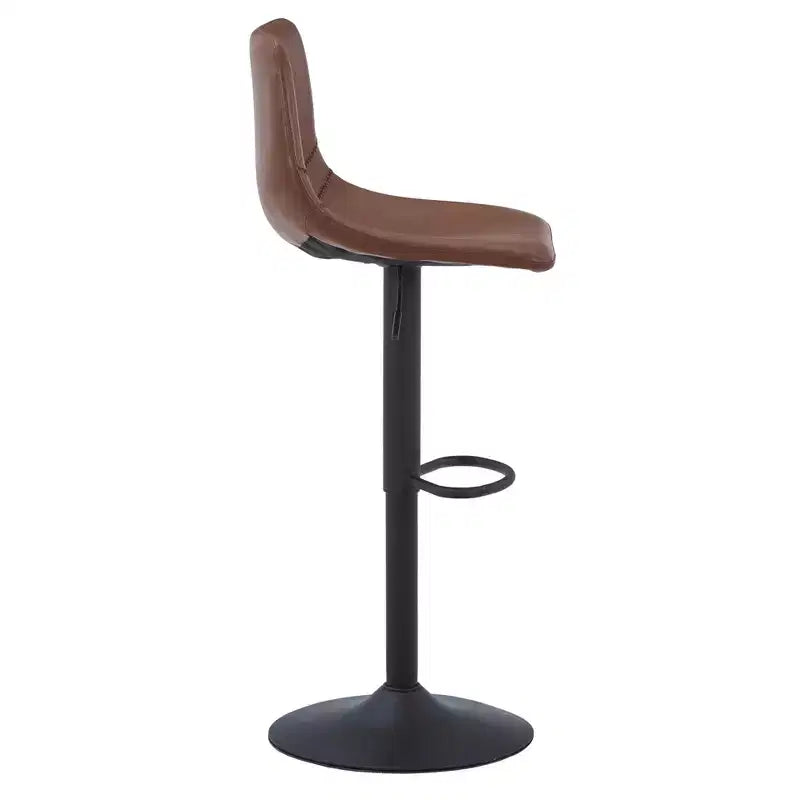 Tabouret de bar réglable en hauteur | Cuir végétalien, Repose-pieds, Îlot de cuisine