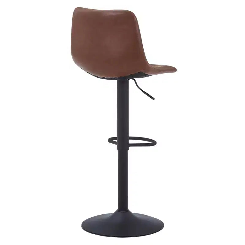 Tabouret de bar réglable en hauteur | Cuir végétalien, Repose-pieds, Îlot de cuisine