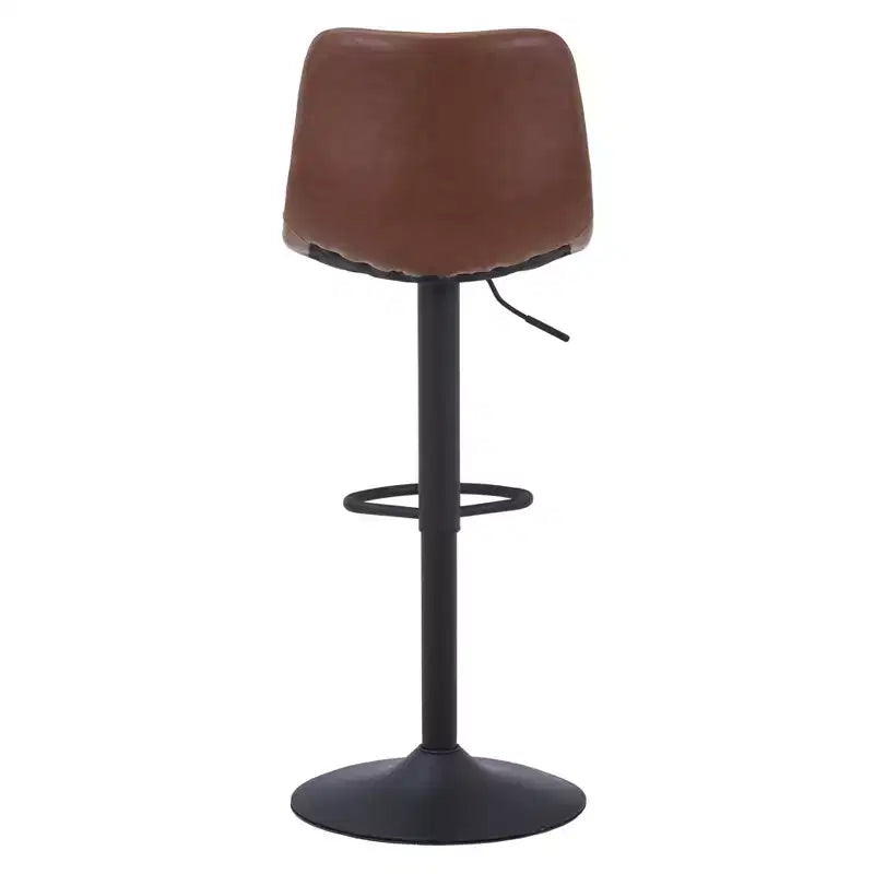 Tabouret de bar réglable en hauteur | Cuir végétalien, Repose-pieds, Îlot de cuisine