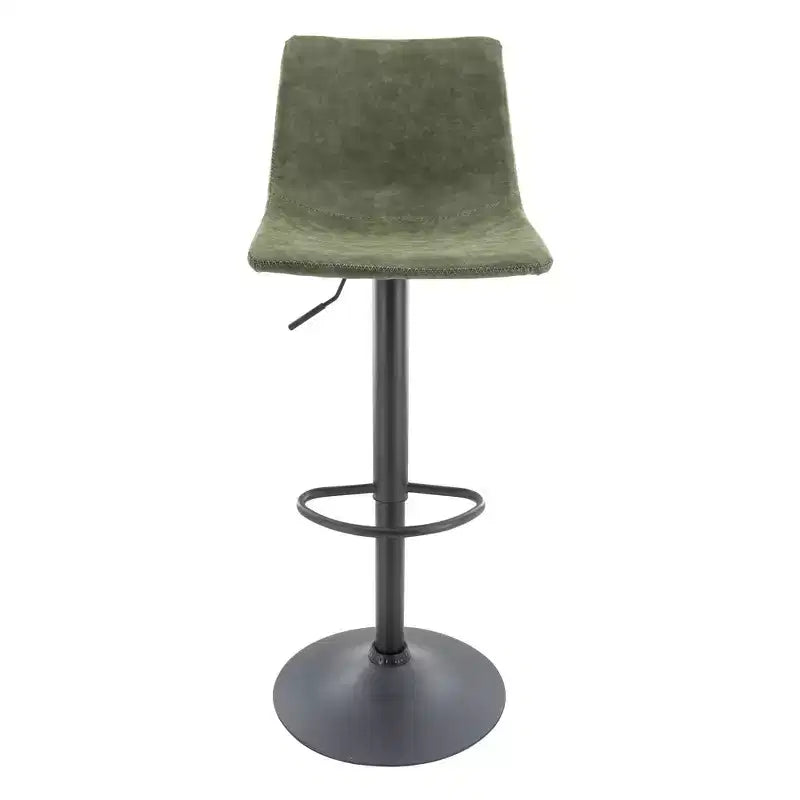 Tabouret de bar réglable en hauteur | Cuir végétalien, Repose-pieds, Îlot de cuisine