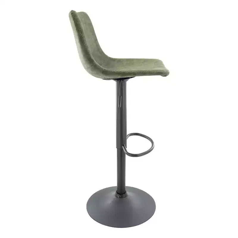 Tabouret de bar réglable en hauteur | Cuir végétalien, Repose-pieds, Îlot de cuisine