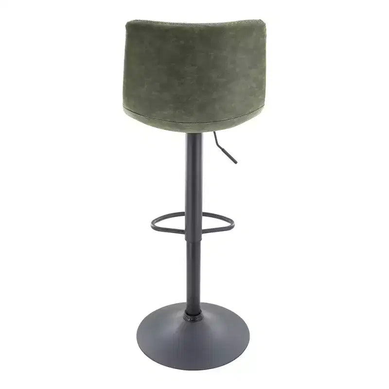 Tabouret de bar réglable en hauteur | Cuir végétalien, Repose-pieds, Îlot de cuisine