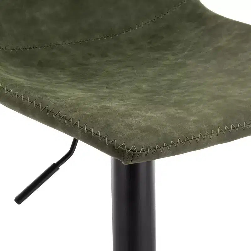 Tabouret de bar réglable en hauteur | Cuir végétalien, Repose-pieds, Îlot de cuisine