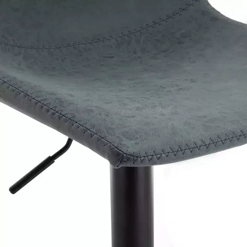 Tabouret de bar réglable en hauteur | Cuir végétalien, Repose-pieds, Îlot de cuisine