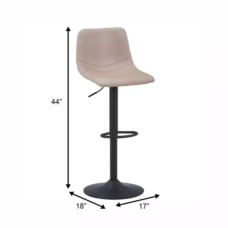 Tabouret de bar réglable en hauteur | Cuir végétalien, Repose-pieds, Îlot de cuisine