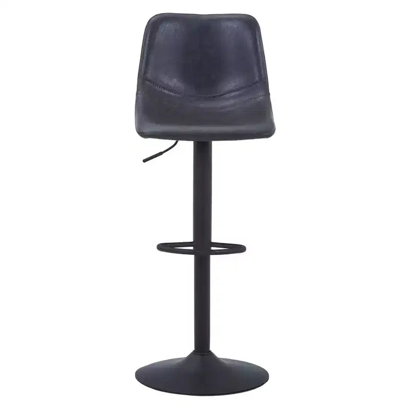 Tabouret de bar réglable en hauteur | Cuir végétalien, Repose-pieds, Îlot de cuisine