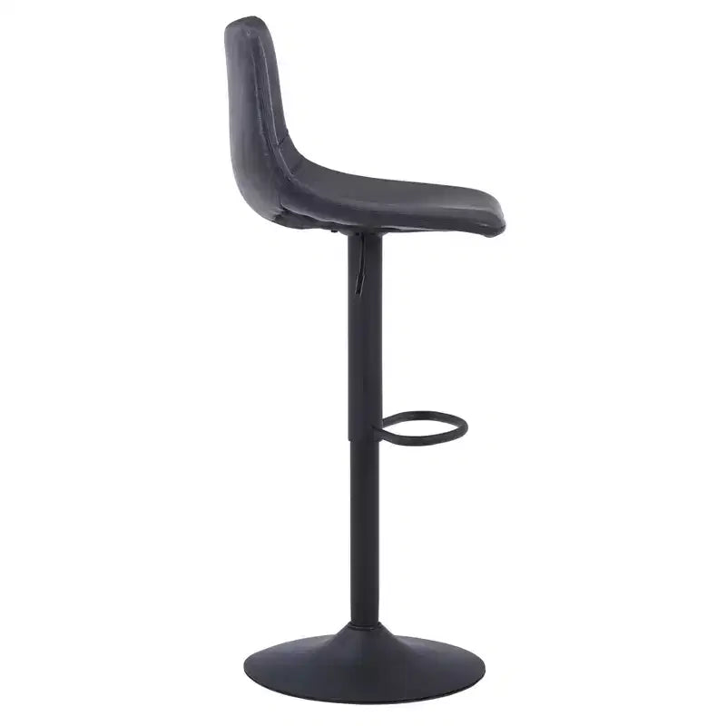 Tabouret de bar réglable en hauteur | Cuir végétalien, Repose-pieds, Îlot de cuisine