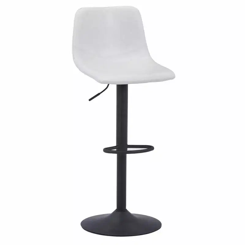 Tabouret de bar réglable en hauteur | Cuir végétalien, Repose-pieds, Îlot de cuisine