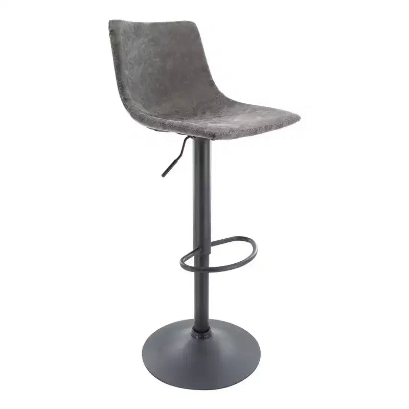 Tabouret de bar réglable en hauteur | Cuir végétalien, Repose-pieds, Îlot de cuisine