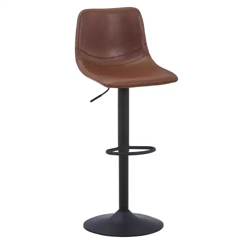 Tabouret de bar réglable en hauteur | Cuir végétalien, Repose-pieds, Îlot de cuisine