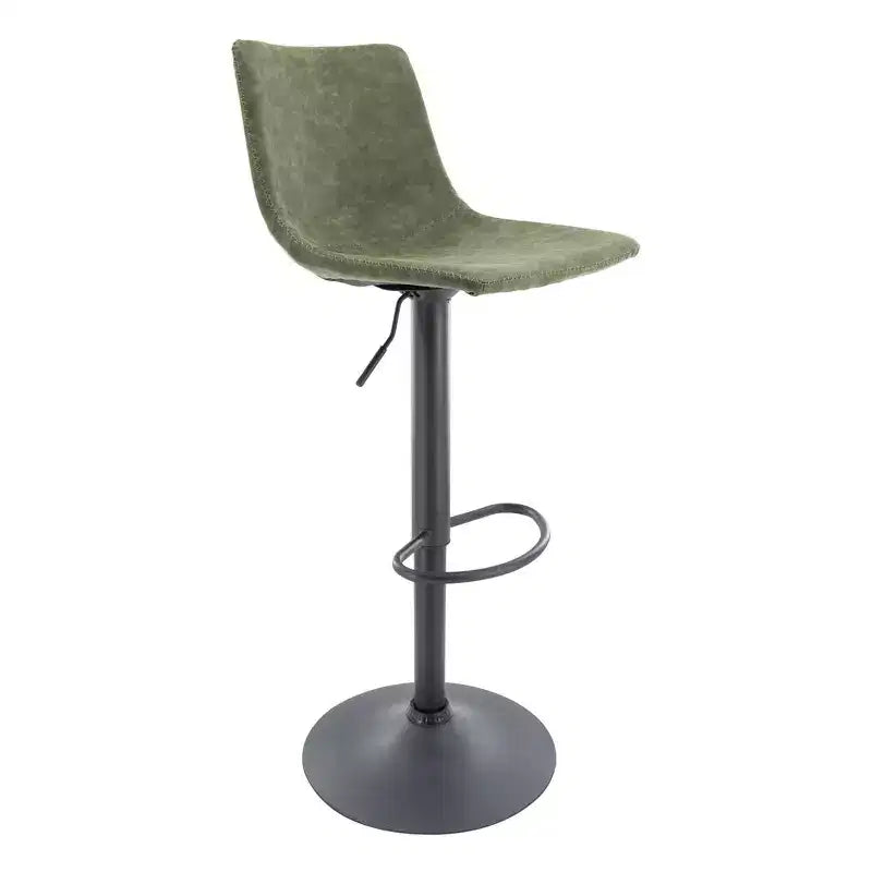 Tabouret de bar réglable en hauteur | Cuir végétalien, Repose-pieds, Îlot de cuisine